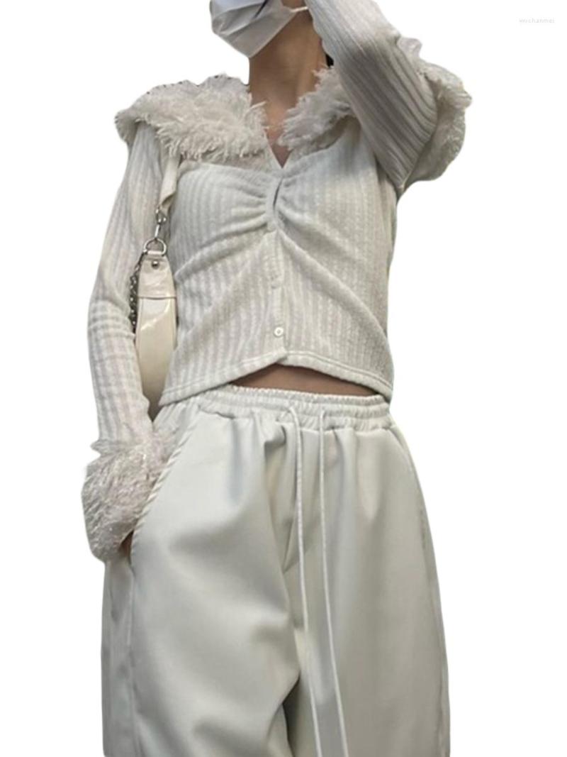 Women' Knits Women Knitting Shirt Long Sleeve Plush Buttons Pleated Casual Party Street Spring Tops Fashionable Coat, Black
Women' Knits Women Knitting Shirt Long Sleeve Plush Buttons Pleated Casual Party Street Spring Tops Fashionable Coat, Black