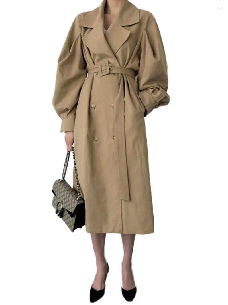 Women' Trench Coats Women Solid Color Coat Long Sleeve Lapel Double Breasted Oversize Elegant Mid-Length Jacket With Belt, A black
Women' Trench Coats Women Solid Color Coat Long Sleeve Lapel Double Breasted Oversize Elegant Mid-Length Jacket With Belt, A black