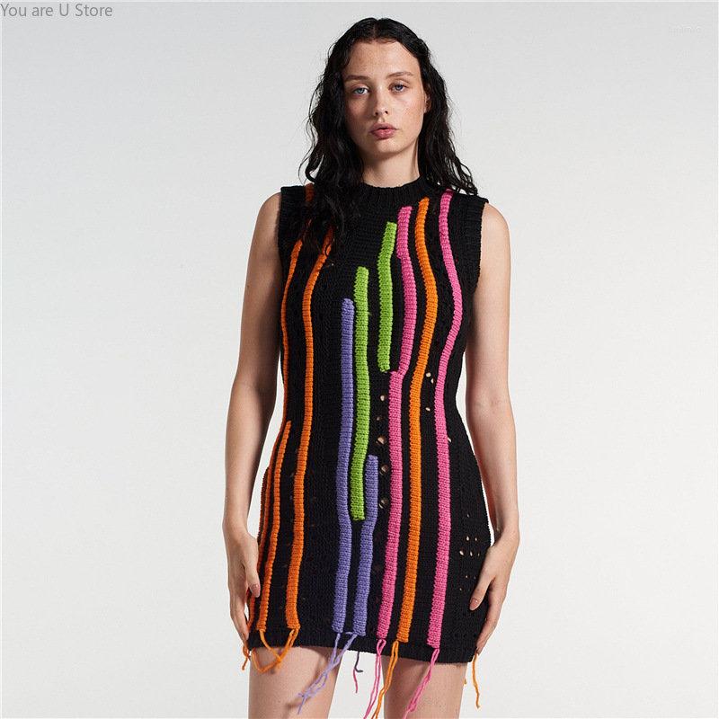 Casual Dresses 2023 Summer Women Chic Hollow Sexy Colorful Striped Sleeveless Crochet Autumn Trend Vintage Bodycon Streetwear Dress, Green
Casual Dresses 2023 Summer Women Chic Hollow Sexy Colorful Striped Sleeveless Crochet Autumn Trend Vintage Bodycon Streetwear Dress, Green