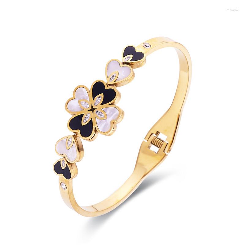 Bangle The Grass Style Heart Shape Stainless Steel Bracelets Zircon Embellishment Butterfly Wing Colored Shell Mosaic
Bangle The Grass Style Heart Shape Stainless Steel Bracelets Zircon Embellishment Butterfly Wing Colored Shell Mosaic