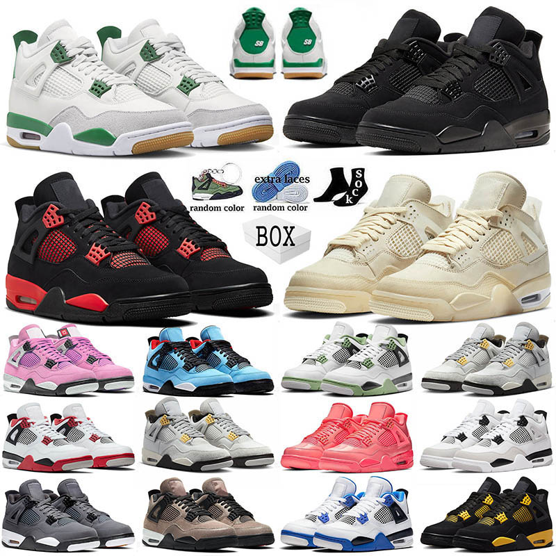With Box 4 for Men Basketball Shoes SB x Pine Green Jumpman Black Cat Jordans4 Thunder Offs White Jorde 4s Sail J4 Travis University Blue Mens Women Designer Sneakers, B39 40-47 alternate 1
With Box 4 for Men Basketball Shoes SB x Pine Green Jumpman Black Cat Jordans4 Thunder Offs White Jorde 4s Sail J4 Travis University Blue Mens Women Designer Sneakers, B39 40-47 alternate 1