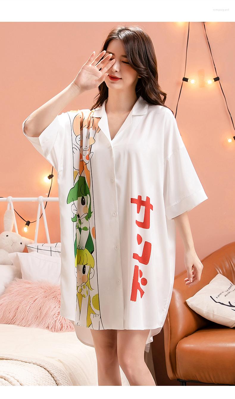 Women's Sleepwear Korean Style Pajamas Sexy Ladies Summer Satin Chiffon V-Neck Large Shirt Skirt Printing Cartoon Nightdress Casual Sleep, Penguin
Women's Sleepwear Korean Style Pajamas Sexy Ladies Summer Satin Chiffon V-Neck Large Shirt Skirt Printing Cartoon Nightdress Casual Sleep, Penguin