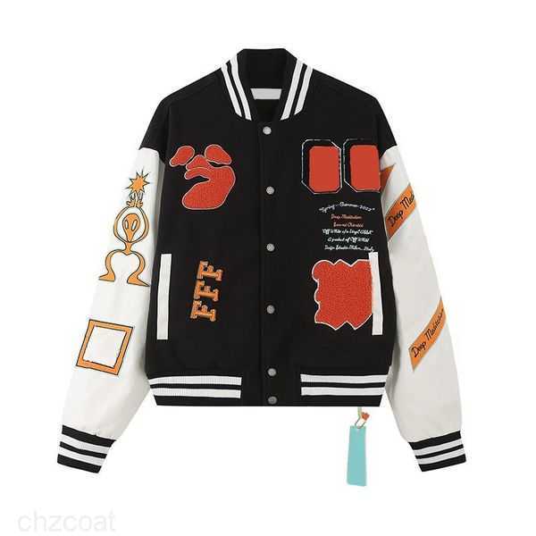 Fashion Designer offs Skull Decal Baseball Jacket Wool tweed Splicing Leather Sleeve Coats Embroidery Womens Hip Hop Style Winter Jackets S-XL 03CI, #02
Fashion Designer offs Skull Decal Baseball Jacket Wool tweed Splicing Leather Sleeve Coats Embroidery Womens Hip Hop Style Winter Jackets S-XL 03CI, #02