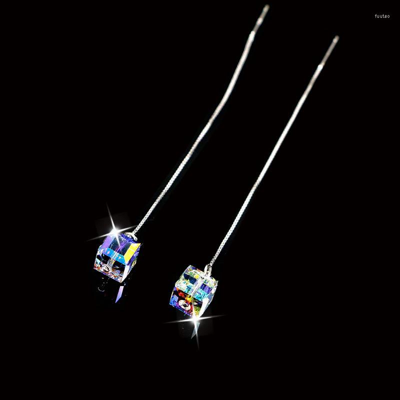 Dangle Earrings Brand Bright 925 Silver Big Square Crystal Long Chain Tassel Ear Wire Fashion Jewelry Spring Hanging PE379
Dangle Earrings Brand Bright 925 Silver Big Square Crystal Long Chain Tassel Ear Wire Fashion Jewelry Spring Hanging PE379