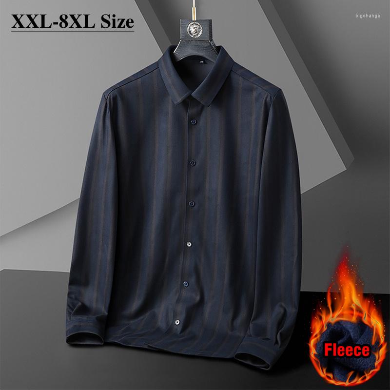 Men's Casual Shirts Plus Size 5XL 6XL 7XL 8XL Men's Business Fleece High Quality Stretch Fabrics Striped Warm Long Sleeve Shirt Male, Gray
Men's Casual Shirts Plus Size 5XL 6XL 7XL 8XL Men's Business Fleece High Quality Stretch Fabrics Striped Warm Long Sleeve Shirt Male, Gray