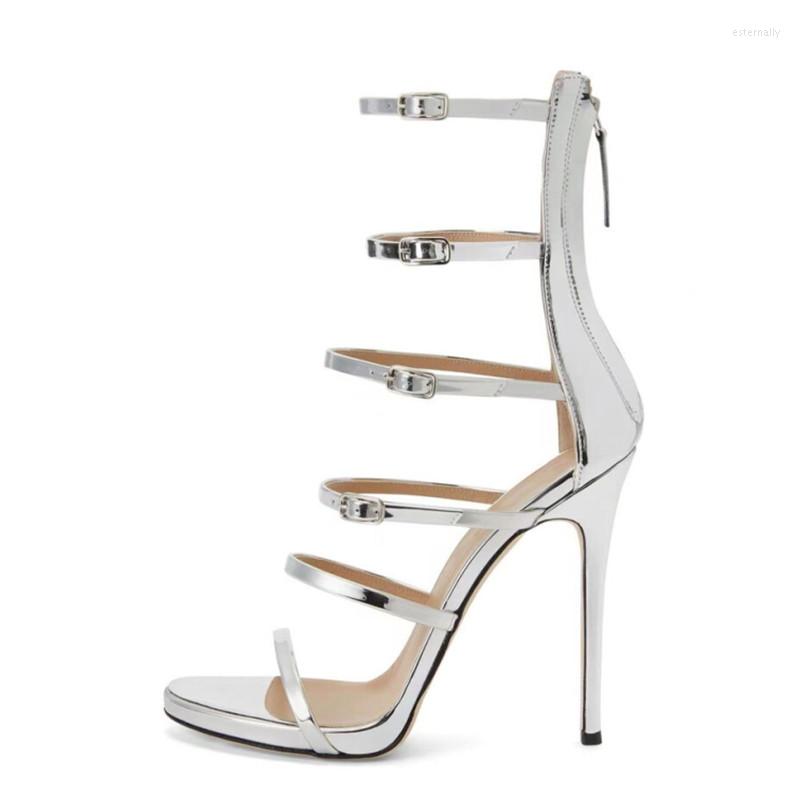 Sandals European And American Summer Thin High Heel Belt Back Zipper Fashion Versatile Show Women's Shoes, Silvery
Sandals European And American Summer Thin High Heel Belt Back Zipper Fashion Versatile Show Women's Shoes, Silvery