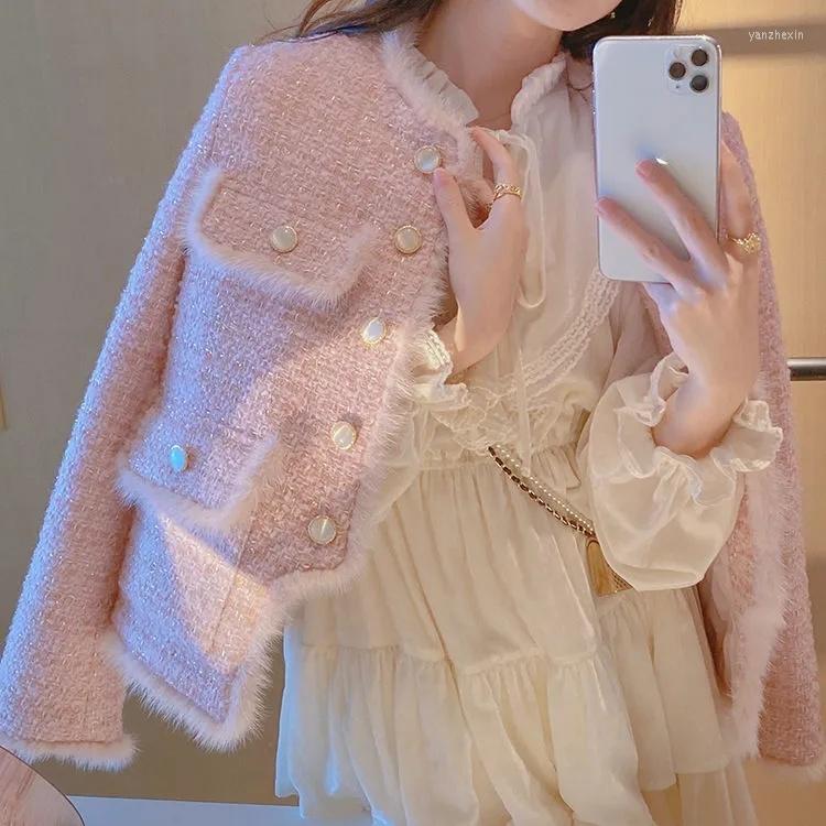 Women's Jackets Xiaoxiangfeng Pink Thickened Wool Pearl Button Short Coat Women's Winter Celebrity Little Mink Knitted Top, Spring and autumn xl
Women's Jackets Xiaoxiangfeng Pink Thickened Wool Pearl Button Short Coat Women's Winter Celebrity Little Mink Knitted Top, Spring and autumn xl