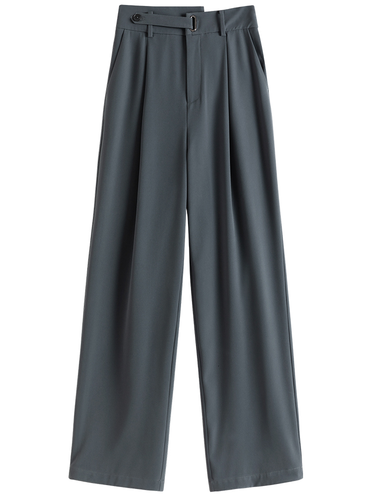 Women's Pants Capris FSLE Office Lady Mopping Pants Women Summer Straight Loose Casual Suit Pants High Waist Drape Wide Leg Trousers 230413