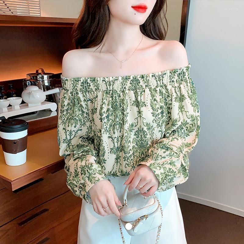 Women's Blouses France Style Women's Off Shoulder Shirts Fashion Printing Ladies 2023 Spring Autumn Tops Blusas Mujer, Green
Women's Blouses France Style Women's Off Shoulder Shirts Fashion Printing Ladies 2023 Spring Autumn Tops Blusas Mujer, Green