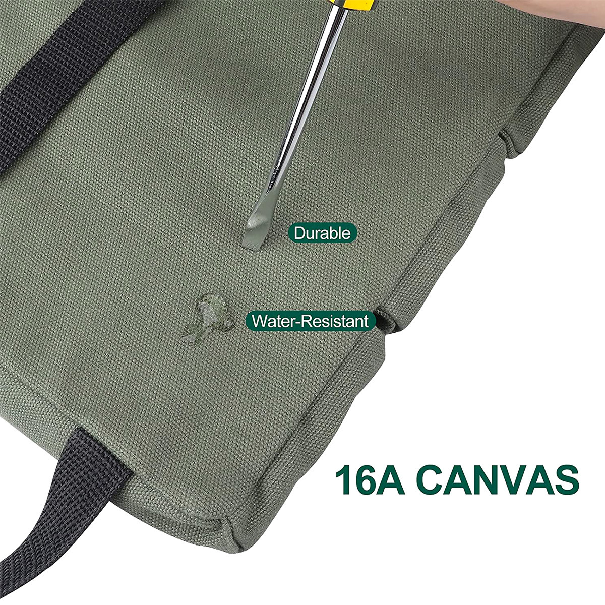 Tool Bag Canvas Tool Roll Up Bag Tool Pouch With 6 Zipper Pockets Large Capacity Tools Wrap Roll Storage Case Hand-held Tool Tote 230413