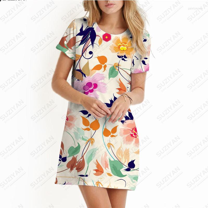 Casual Dresses Fashion Women' Loose A-line Dress Vintage Summer Simple Sunskirt Short Sleeve O-Neck Floral 3D Print Miniskirt, Pm1437we
Casual Dresses Fashion Women' Loose A-line Dress Vintage Summer Simple Sunskirt Short Sleeve O-Neck Floral 3D Print Miniskirt, Pm1437we
