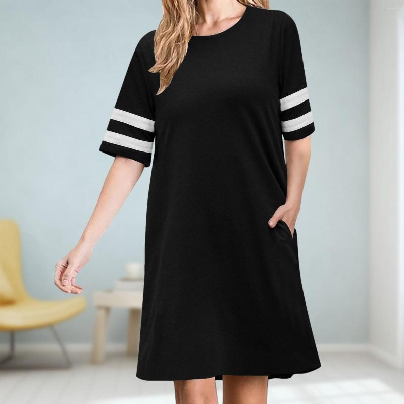 Casual Dresses Womens T-Shirt Dress Striped Short Sleeves Round Neck Loose Pocket Solid Color Sweet Lady Long, Burgundy
Casual Dresses Womens T-Shirt Dress Striped Short Sleeves Round Neck Loose Pocket Solid Color Sweet Lady Long, Burgundy