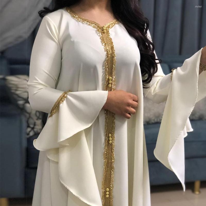 Ethnic Clothing Muslim Women Maxi Dress Jalabiya Dubai Abaya Long Sleeve Golden Ribbon Islamic Robe Kaftan Moroccan Turkey Fashion
Ethnic Clothing Muslim Women Maxi Dress Jalabiya Dubai Abaya Long Sleeve Golden Ribbon Islamic Robe Kaftan Moroccan Turkey Fashion