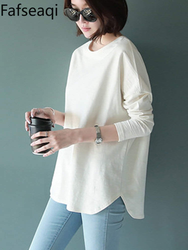 Women's T-Shirt White Pure Cotton Women's Oversize T-shirt with Long Sleeves Spring Basic Simple O Neck Sweatshirt Baggy T-shirts for Women 230413, Black
Women's T-Shirt White Pure Cotton Women's Oversize T-shirt with Long Sleeves Spring Basic Simple O Neck Sweatshirt Baggy T-shirts for Women 230413, Black