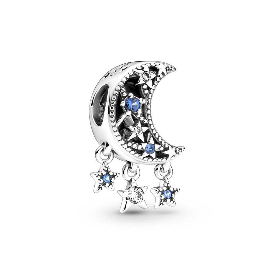 925 Sterling Silver Charm Blue Astronaut Galaxy Star Balls Are Suitable For Primitive Ladies Bracelet Necklace DIY Jewelry Free Delivery