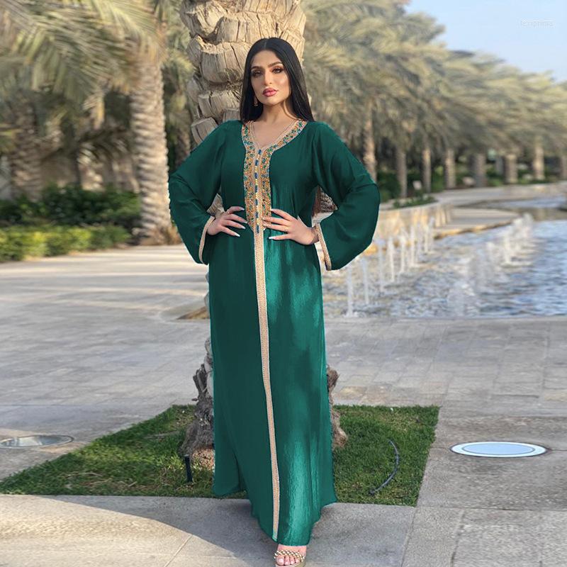 Ethnic Clothing Fashion Muslim Dress Abaya Jalabiya For Women Summer Middle East Turkey Arabic Dubai Moroccan Kaftan Diamond Ribbon Long
Ethnic Clothing Fashion Muslim Dress Abaya Jalabiya For Women Summer Middle East Turkey Arabic Dubai Moroccan Kaftan Diamond Ribbon Long