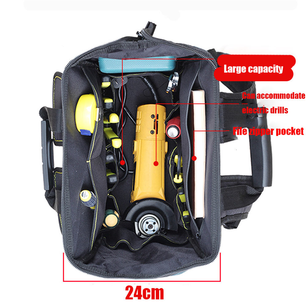 Tool Bag Oxford Cloth Electrician Elevator Repair Belt Hardware Tool Storage Large Capacity Travel Shoulder Tool Backpack Toolbag 230413