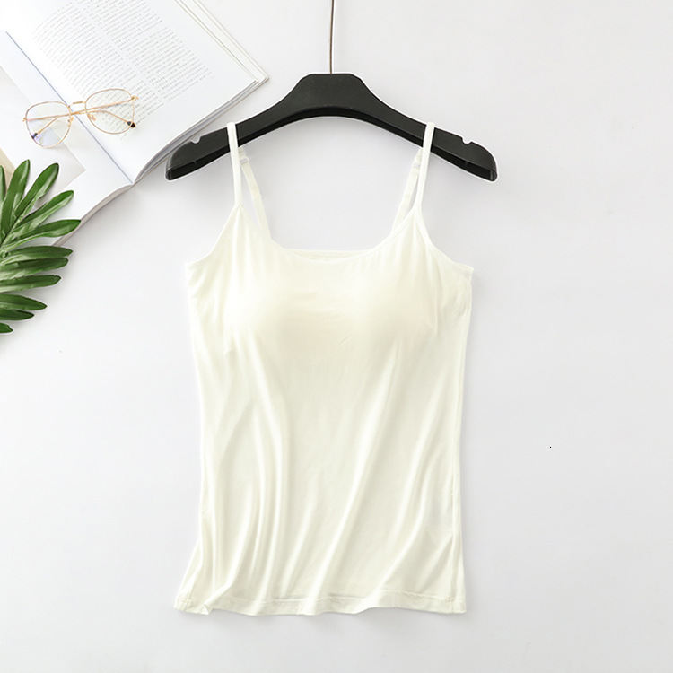 Camisoles Tanks modal female large size no steel ring integrated five-finger chest pad camisole bottoming shirt slim multicolor 230413
