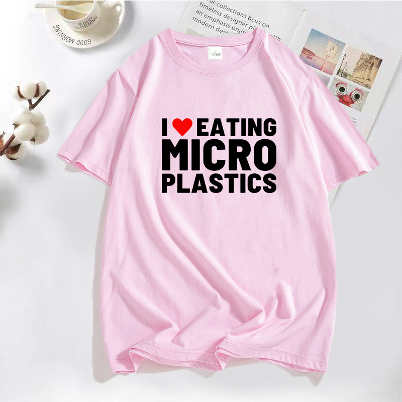 Men's T-Shirts I Love Microplastics T-Shirts Men Funny Mmicroplastic Humor Letter Print Tee Tops Summer Cotton Casual T Shirt Male Clothes Tops 2
