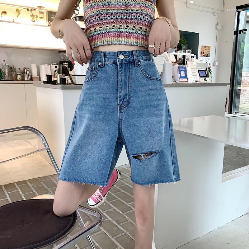 Women's Jeans Retro Ripped Denim Shorts Women Spring Summer Korean Fashion High Waist Straight Pant Female Casual Five Points Jean, Blue
Women's Jeans Retro Ripped Denim Shorts Women Spring Summer Korean Fashion High Waist Straight Pant Female Casual Five Points Jean, Blue