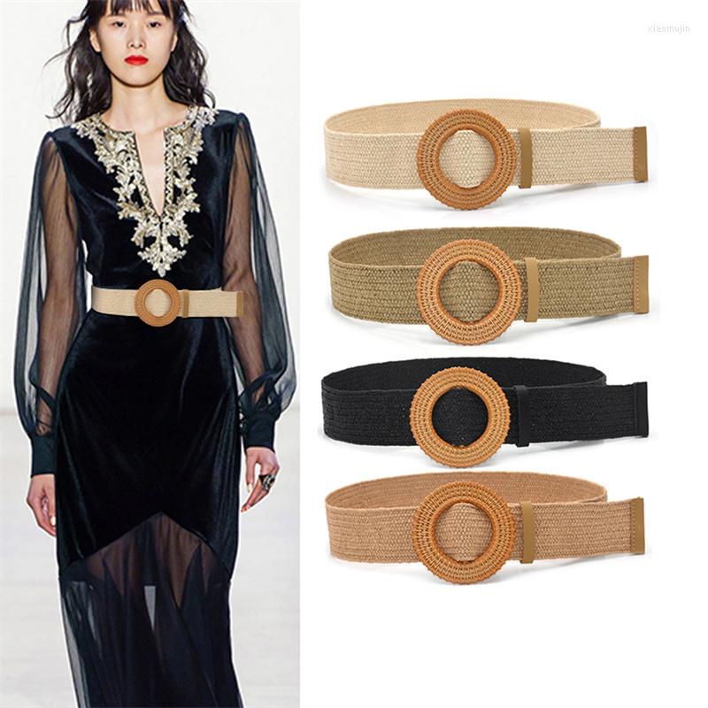 Belts Vintage Bohemia Round Buckle Elastic Braided Women Summer Wild Linen Weave Wide Belt Straw Waistband, Black
Belts Vintage Bohemia Round Buckle Elastic Braided Women Summer Wild Linen Weave Wide Belt Straw Waistband, Black