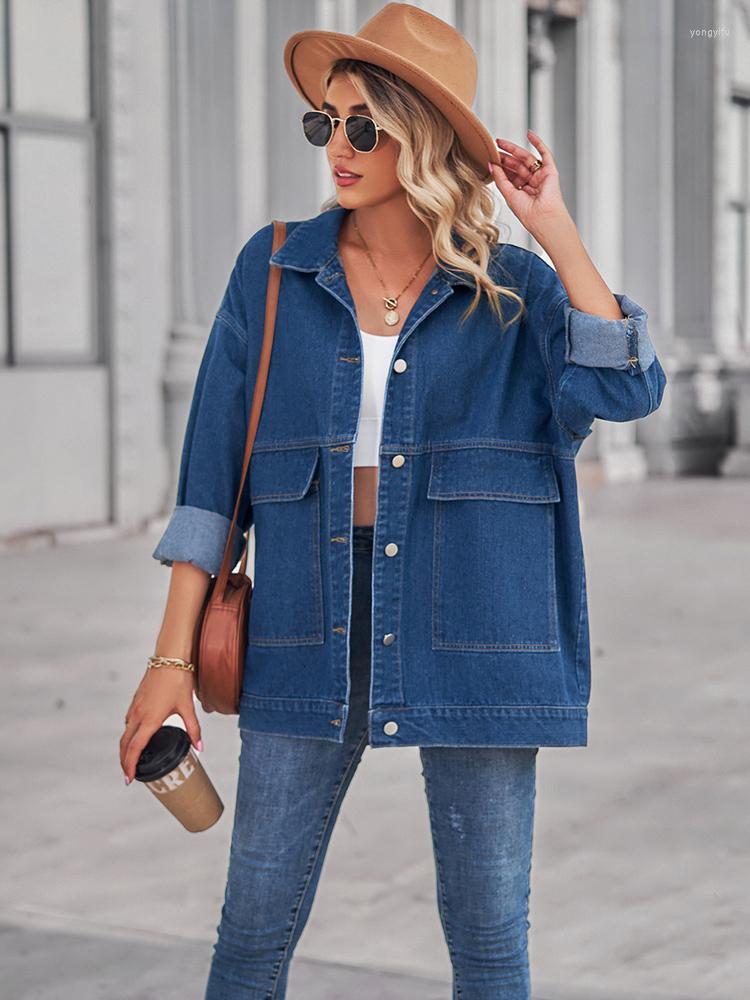 Women' Jackets FTLZZ Spring Autumn Women Denim Jacket Coat Casual Lady Big Pockets Button Vintage Loose Tops, Blue
Women' Jackets FTLZZ Spring Autumn Women Denim Jacket Coat Casual Lady Big Pockets Button Vintage Loose Tops, Blue