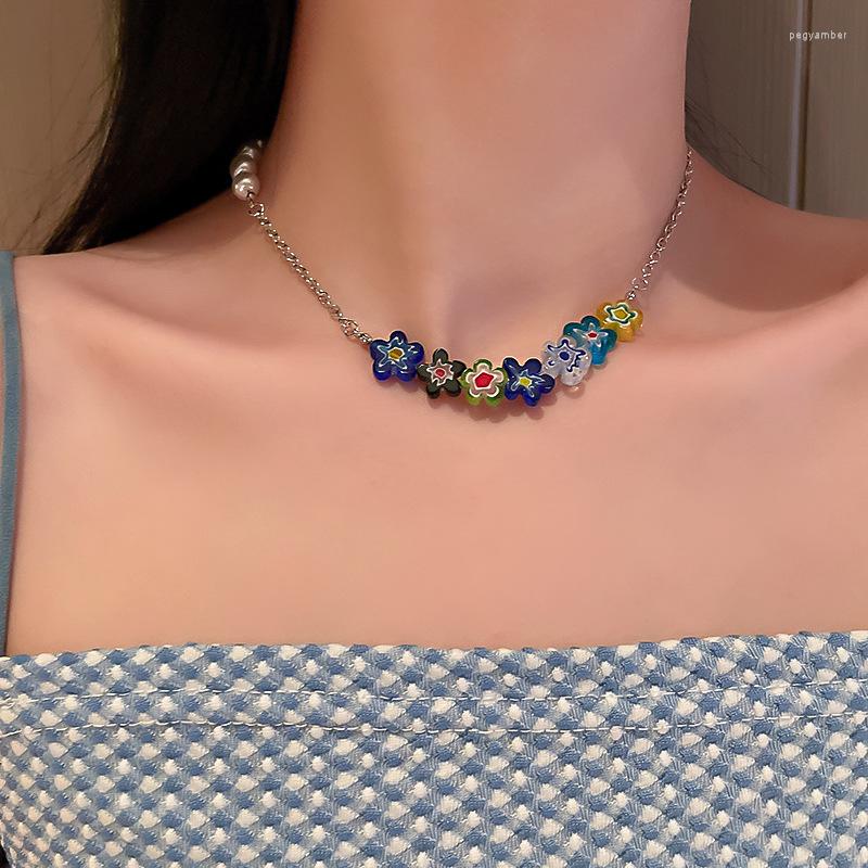 Choker Origin Summer Fashion Irregular Multicolor Flower Pearl Chokers Necklace For Women Contrasted Asymmetry Chain Jewelry
Choker Origin Summer Fashion Irregular Multicolor Flower Pearl Chokers Necklace For Women Contrasted Asymmetry Chain Jewelry