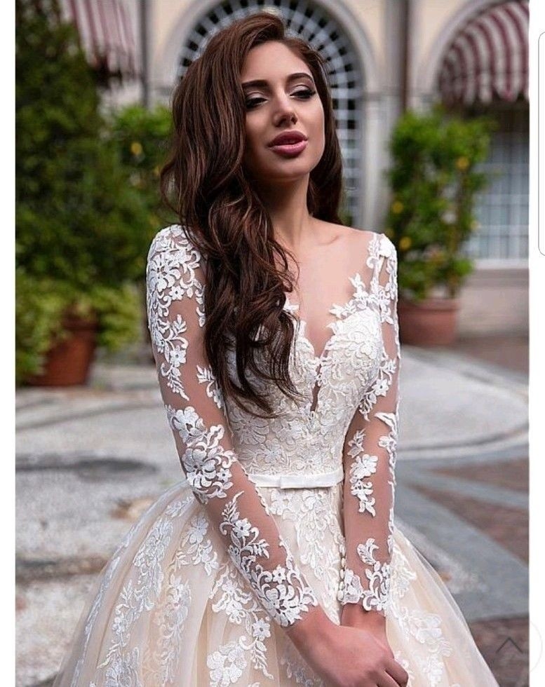 Dubai A Line Dresses Sequined Long Sleeve Plus Size Chapel Train Sweetheart Vestido De Novia Lace Appliqued Bridal Wedding Gowns Custom Made 403