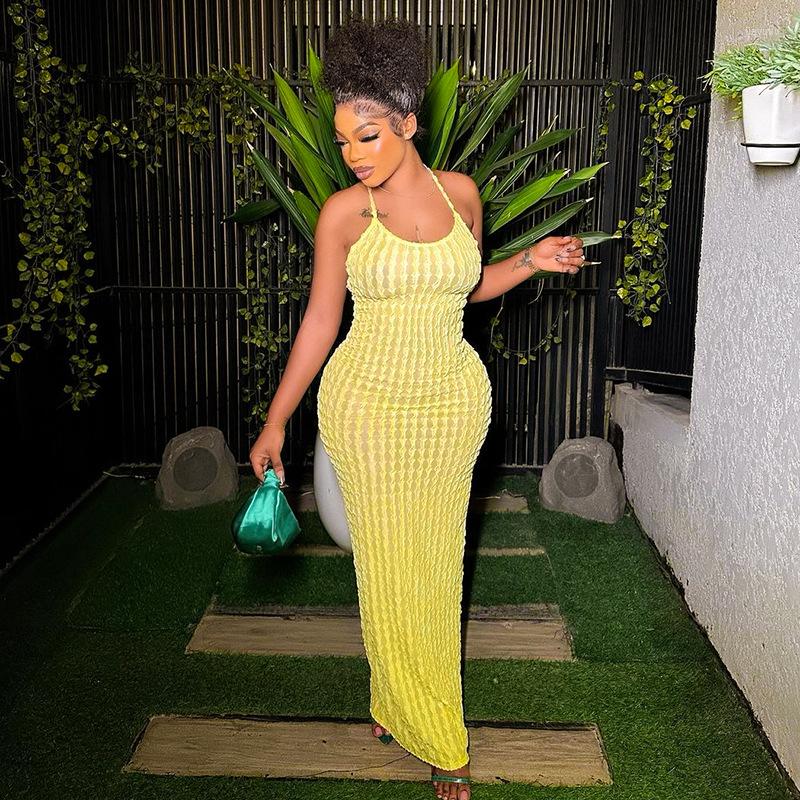 Casual Dresses 2023 Summer Sleeveless Hollow Out Knit Maxi Dress For Women Beachwear Holiday Outfits Yellow Slip Long Clothes
Casual Dresses 2023 Summer Sleeveless Hollow Out Knit Maxi Dress For Women Beachwear Holiday Outfits Yellow Slip Long Clothes