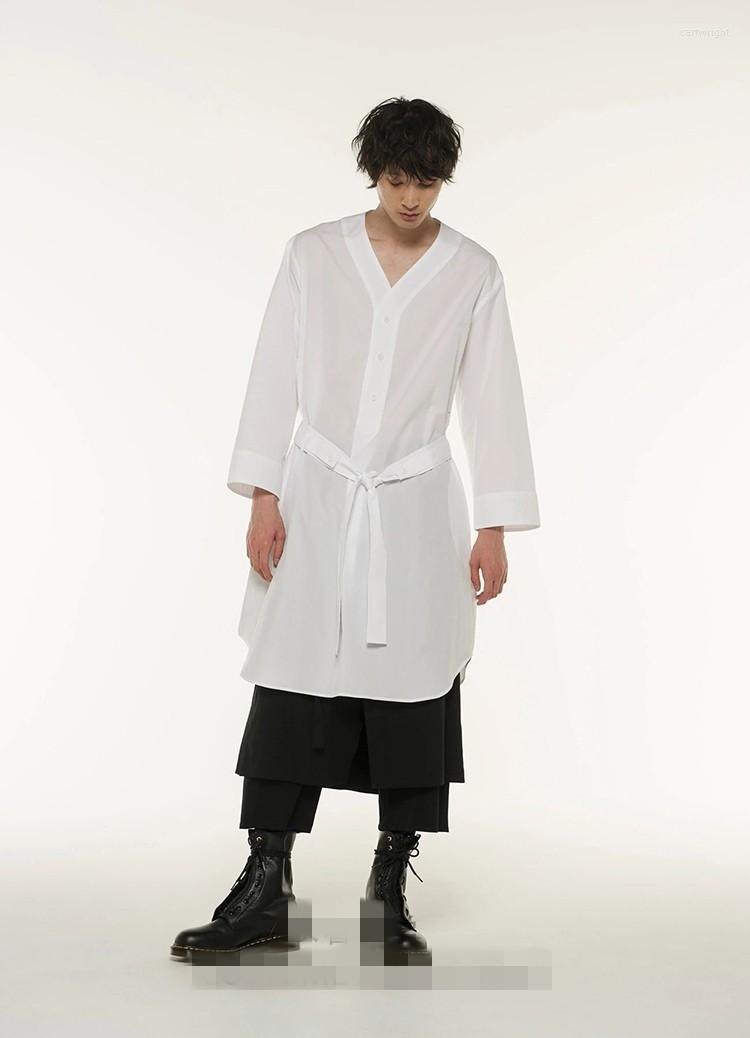 Men's Casual Shirts Fashion Men's V-neck Long Loose Girdling Pullover Over The Knee Thin Clothes Coat Summer Male Sunscreen Base Shirt, White
Men's Casual Shirts Fashion Men's V-neck Long Loose Girdling Pullover Over The Knee Thin Clothes Coat Summer Male Sunscreen Base Shirt, White