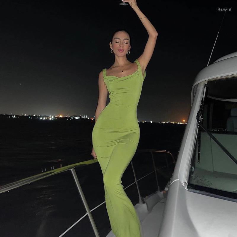 Casual Dresses 2023 Elegant Sexy Backless Draped Maxi Dress For Women Club Party Vestidos Sleeveless Gown Long Tank Outfits, Green
Casual Dresses 2023 Elegant Sexy Backless Draped Maxi Dress For Women Club Party Vestidos Sleeveless Gown Long Tank Outfits, Green