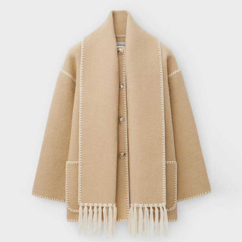 jacket women coat designer jacket clothes fashion clothes women's wool blends women splice cashmere coat autumn winter warm streetwear outwear ja