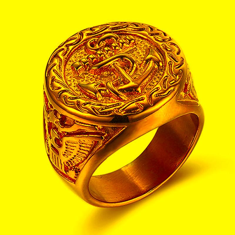 Cluster Rings Big Round US Navy Anchor Ring Gold Color Stainless Steel Eagle Badge Men Hip Hop Rock Jewelry Size 7-15Cluster
Cluster Rings Big Round US Navy Anchor Ring Gold Color Stainless Steel Eagle Badge Men Hip Hop Rock Jewelry Size 7-15Cluster