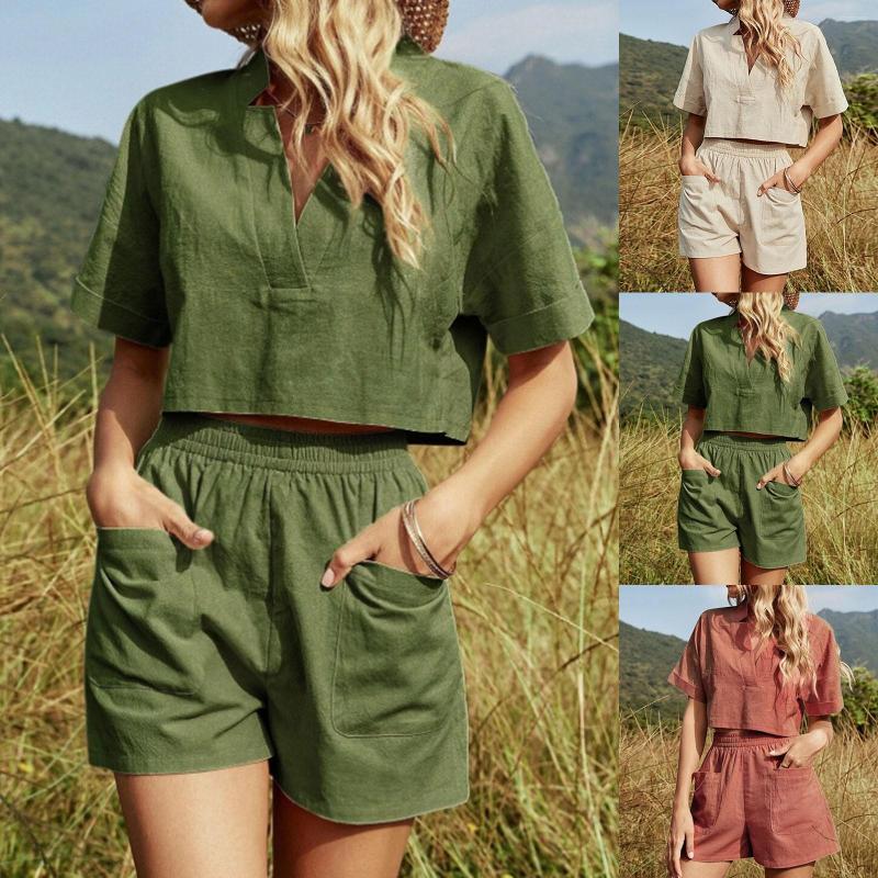 Women' Tracksuits Women' Vacation Fashion Casual Linen Two Piece Set Short Ladies Swimsuit Women Rompers Summer Swimming Apparel For, Green
Women' Tracksuits Women' Vacation Fashion Casual Linen Two Piece Set Short Ladies Swimsuit Women Rompers Summer Swimming Apparel For, Green