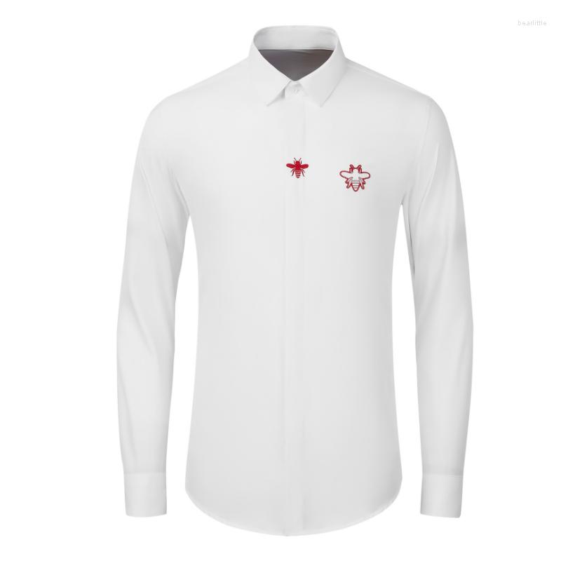 Men's Casual Shirts Red Bee Embroidery Men's Luxury Long Sleeve Solid Color Cotton Four Seasons Slim Fit Party Man 4XL, Black
Men's Casual Shirts Red Bee Embroidery Men's Luxury Long Sleeve Solid Color Cotton Four Seasons Slim Fit Party Man 4XL, Black
