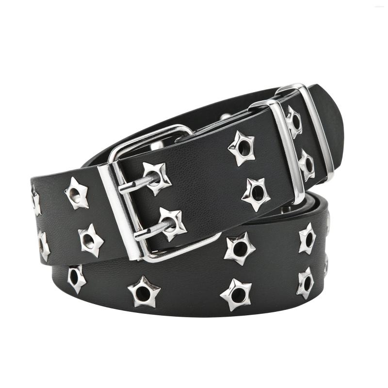 Belts Star Eye Rivet Belt Goth Style Double Pin Buckle Man/woman Fashion Casual Puck Pu Leather Waistband For Jeans Young, White
Belts Star Eye Rivet Belt Goth Style Double Pin Buckle Man/woman Fashion Casual Puck Pu Leather Waistband For Jeans Young, White