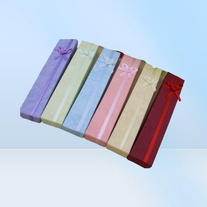 12pcslot Mix Colors Jewelry Necklace Boxes Packaging Display For Fashion Craft Gift 20x4x2cm BX8