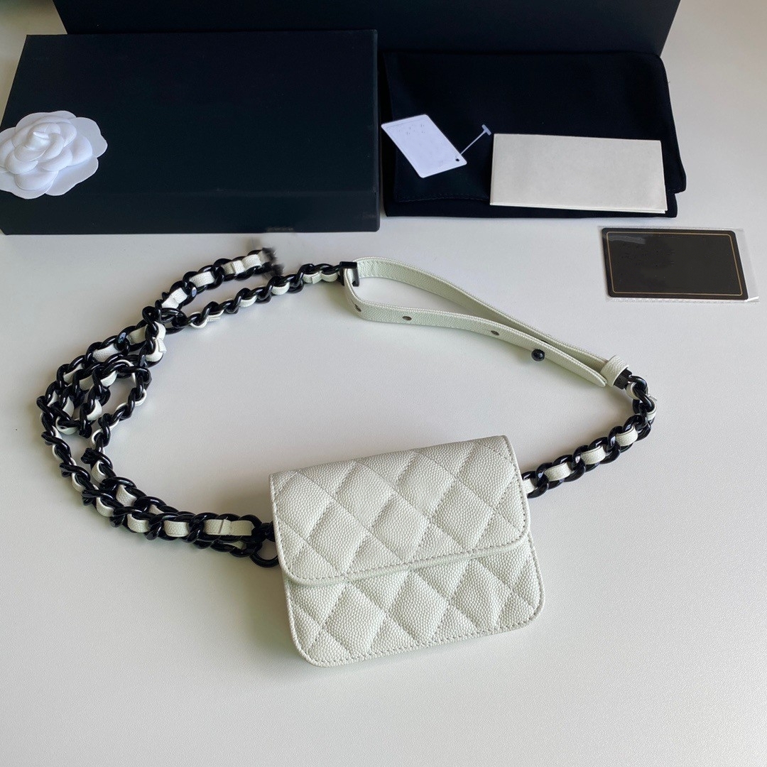 Luxury bag for women fashion belt bag top black real leather chain wallet Waist Bags Classic crossbody bag with box