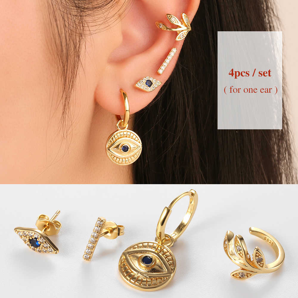 Stud Dowi Huggie Hoop Earrings Set Moon Snake Pendants Small Ear Ring for Women Tiny Piercing Fashion Punk Rock Gold Plated Jewelry P230411