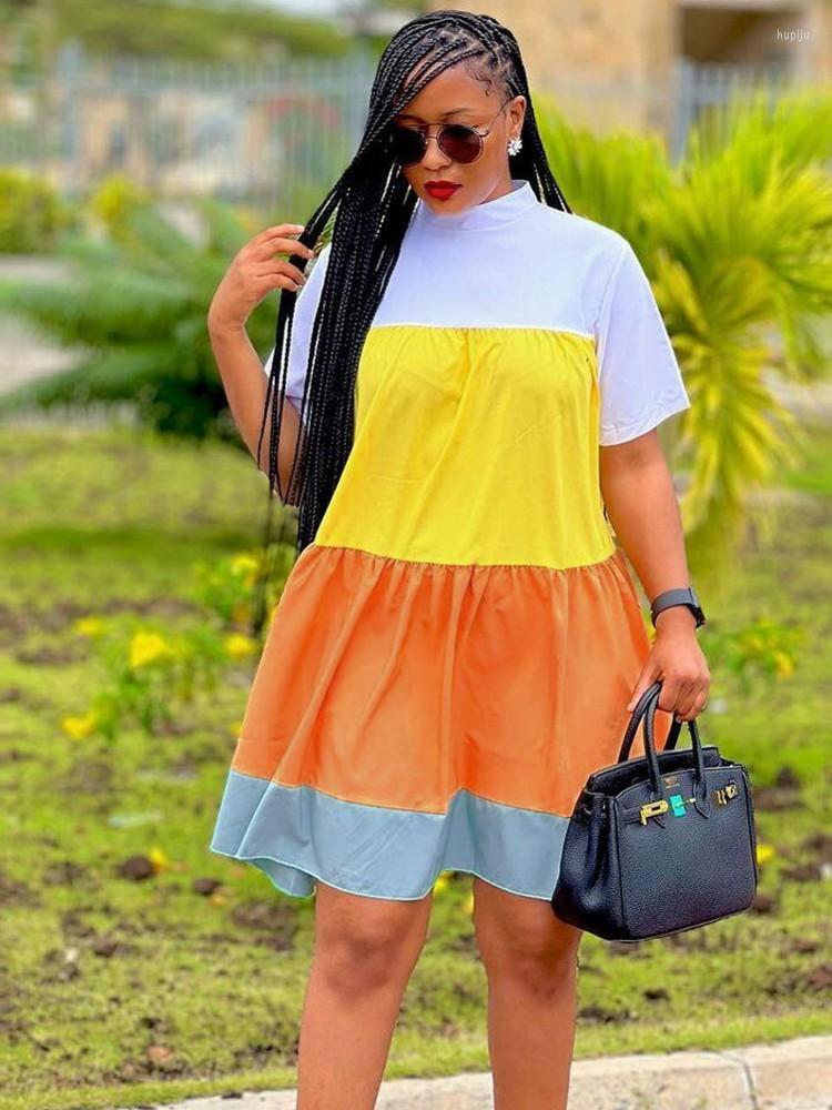 Ethnic Clothing Casual African Dress For Women Dashiki Contrast Patchwork Short Slevee Lady Big Size Clothes Vestido Midi
Ethnic Clothing Casual African Dress For Women Dashiki Contrast Patchwork Short Slevee Lady Big Size Clothes Vestido Midi