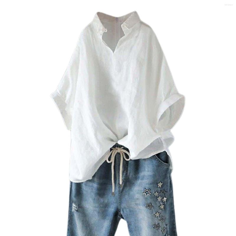 Women' Blouses Women' Solid Color Loose Cotton Linen Stand Up Collar Short Sleeved Shirt Slim Fit Button Shirts Holiday Work Wear, Black
Women' Blouses Women' Solid Color Loose Cotton Linen Stand Up Collar Short Sleeved Shirt Slim Fit Button Shirts Holiday Work Wear, Black