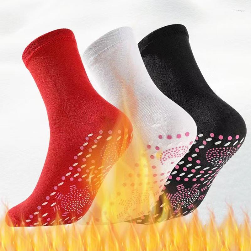 

Men's Socks 1 Pair Tourmaline Slimming Health Sock Winter Warm Thermal Self-Heating Care Short Magnetic Therapy Sox, White