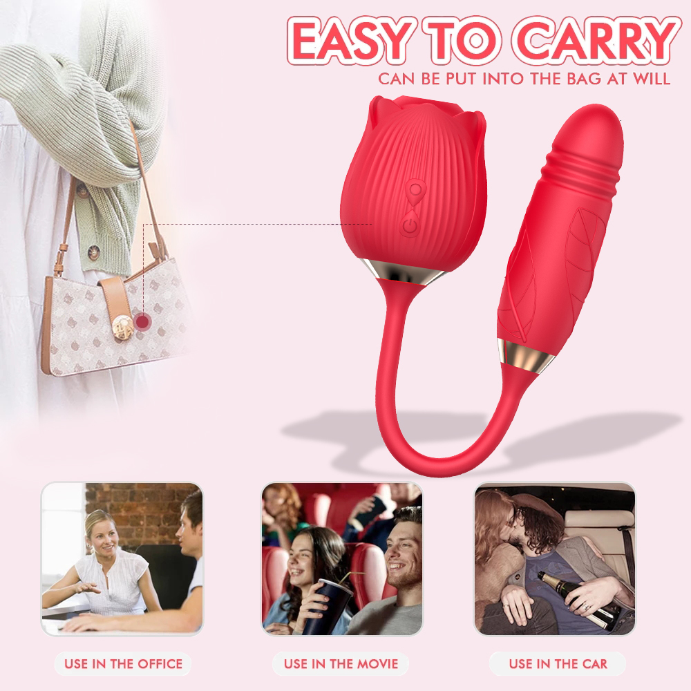 Vibrators Rose Sucking Vibrator for Women Egg Dildo Nipple Clit Stimulator Vibrating Vibrators Clitoris Sucker Vibator Sex Toy for Women 230413