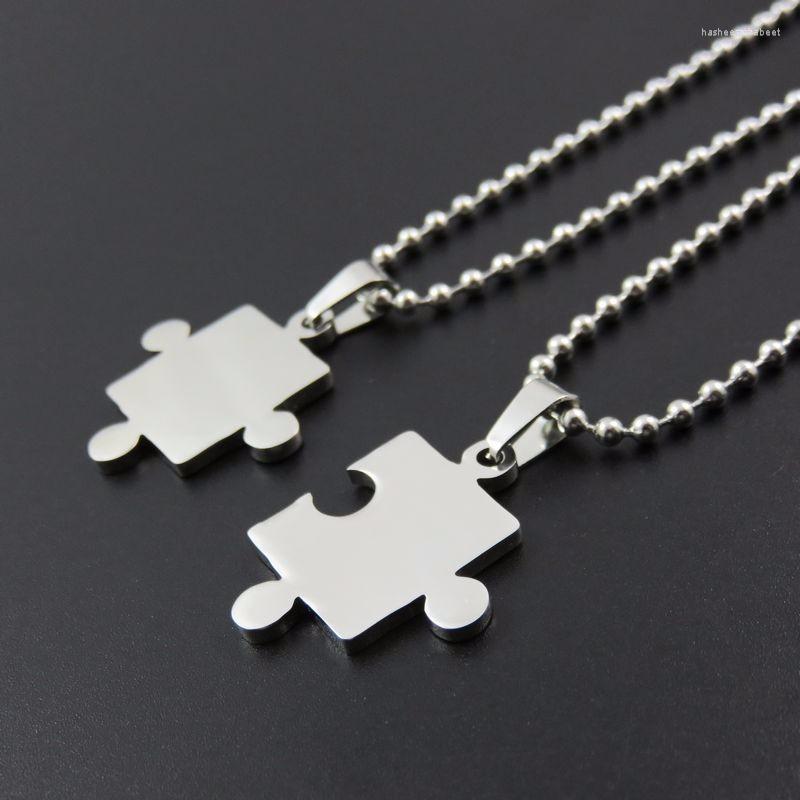 Pendant Necklaces 10pcs Wholesale Two Half Part Love Heart Dog Tags Stainless Steel Puzzle Necklace Fashion DIY Logo Jewelry
Pendant Necklaces 10pcs Wholesale Two Half Part Love Heart Dog Tags Stainless Steel Puzzle Necklace Fashion DIY Logo Jewelry