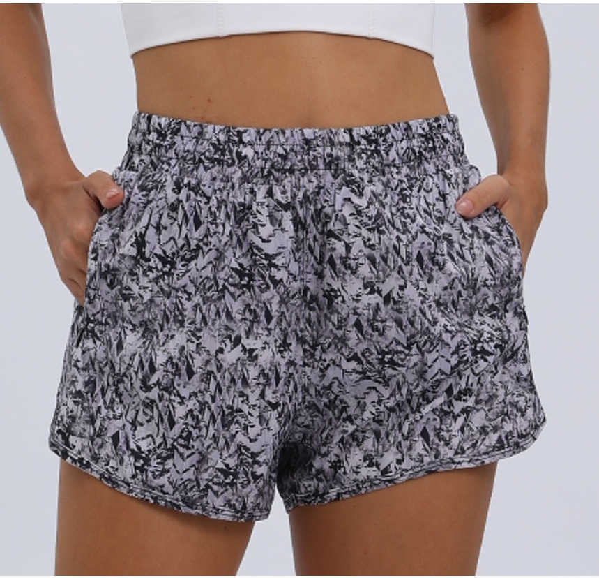Yoga Outfit Camouflage Running Women Sports With Liner Side Zipper Pockets Gym Exercise Workout Training Fi Shorts
