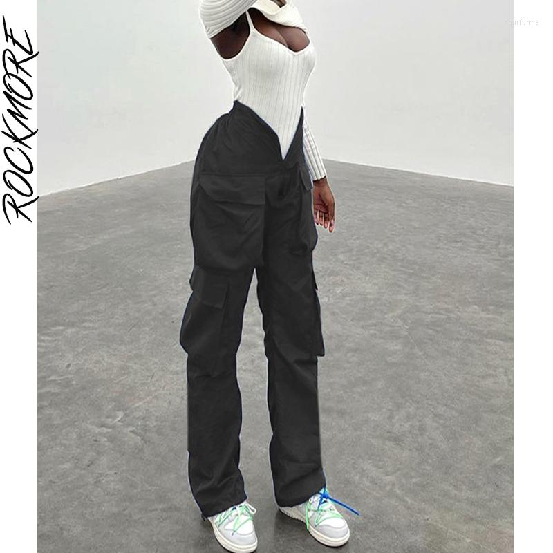 Women' Pants Rockmore V-type High Waist Cargo Women Pockets Baggy Straight Trousers Streetwear Female Thin Sweatpants Joggers Punk 2023, Black
Women' Pants Rockmore V-type High Waist Cargo Women Pockets Baggy Straight Trousers Streetwear Female Thin Sweatpants Joggers Punk 2023, Black