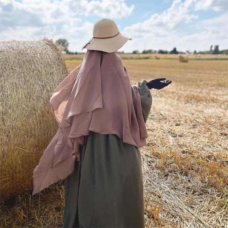 Ethnic Clothing Muslim Women Fashion 3 Layers Long Khimar Niqab Headsarf Modest Prayer Garment Full Cover Hijab Veils Dubai Islam Jibab
Ethnic Clothing Muslim Women Fashion 3 Layers Long Khimar Niqab Headsarf Modest Prayer Garment Full Cover Hijab Veils Dubai Islam Jibab