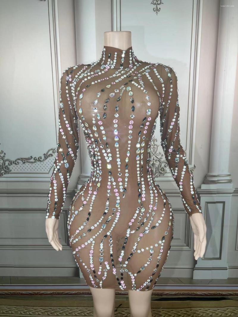 Skirts Colorful Rhinestones Pearls Long Sleeves Transparent Brown Mesh Dress Dancer Performance Birthday Celebrate Outfit Plus Size, Picture shown
Skirts Colorful Rhinestones Pearls Long Sleeves Transparent Brown Mesh Dress Dancer Performance Birthday Celebrate Outfit Plus Size, Picture shown