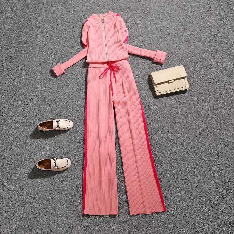 Women's Two Piece Pants Amolapha Women Casual Loose Knitted Clothing Set Zipper Cardigan Tops Elastic Waist Wide Legs Trouser Female Autumn, Pink
Women's Two Piece Pants Amolapha Women Casual Loose Knitted Clothing Set Zipper Cardigan Tops Elastic Waist Wide Legs Trouser Female Autumn, Pink
