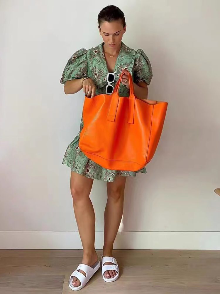 Casual Dresses Summer French Elegant Fashion Dress For Women Green Romantic Print Doll Collar Puff Sleeve Short Dress Mini Robe Ladies230413